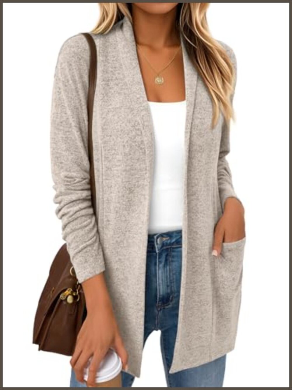 LILLUSORY Women's Lightweight Cardigan Sweater Double Placket Pockets Fall